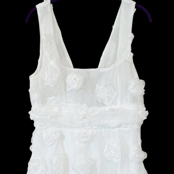 Lulu's Women's Exceptional Entrance Tiered Rosette Dress White Size M NWT - Picture 6 of 14